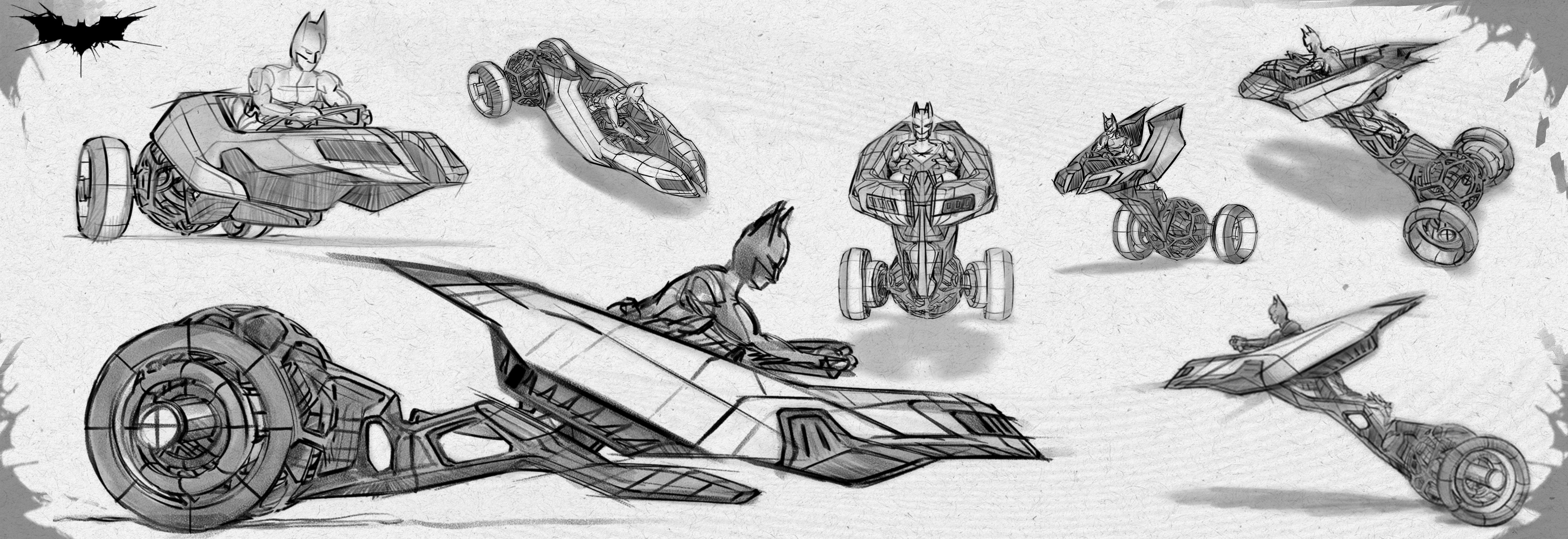 Linework sketch sheet showcasing alternate profile designs and seating experiments.