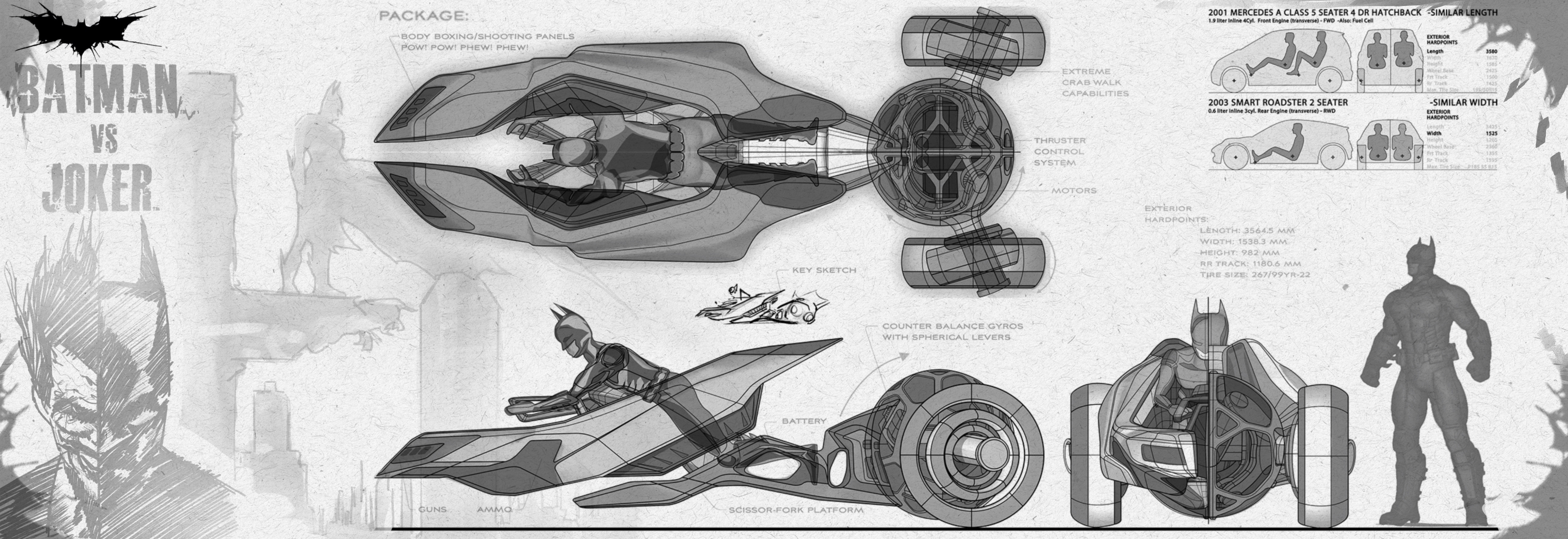 Orthographic render with detailed top, side, and front views.