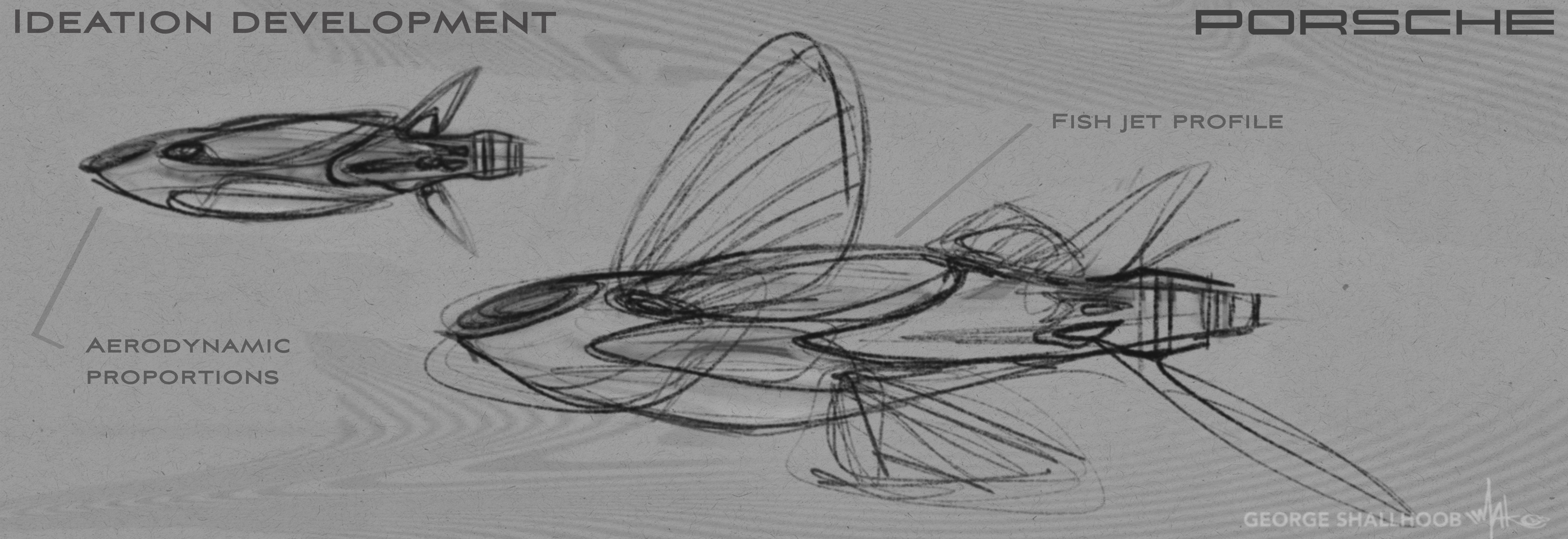 Front-facing ideation with expressive Porsche geometry and symmetry.